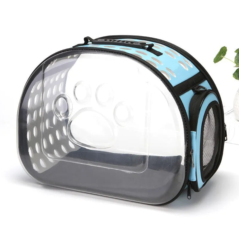 Ventilated pet travel bag with a transparent front window, great for keeping an eye on your dog or cat
