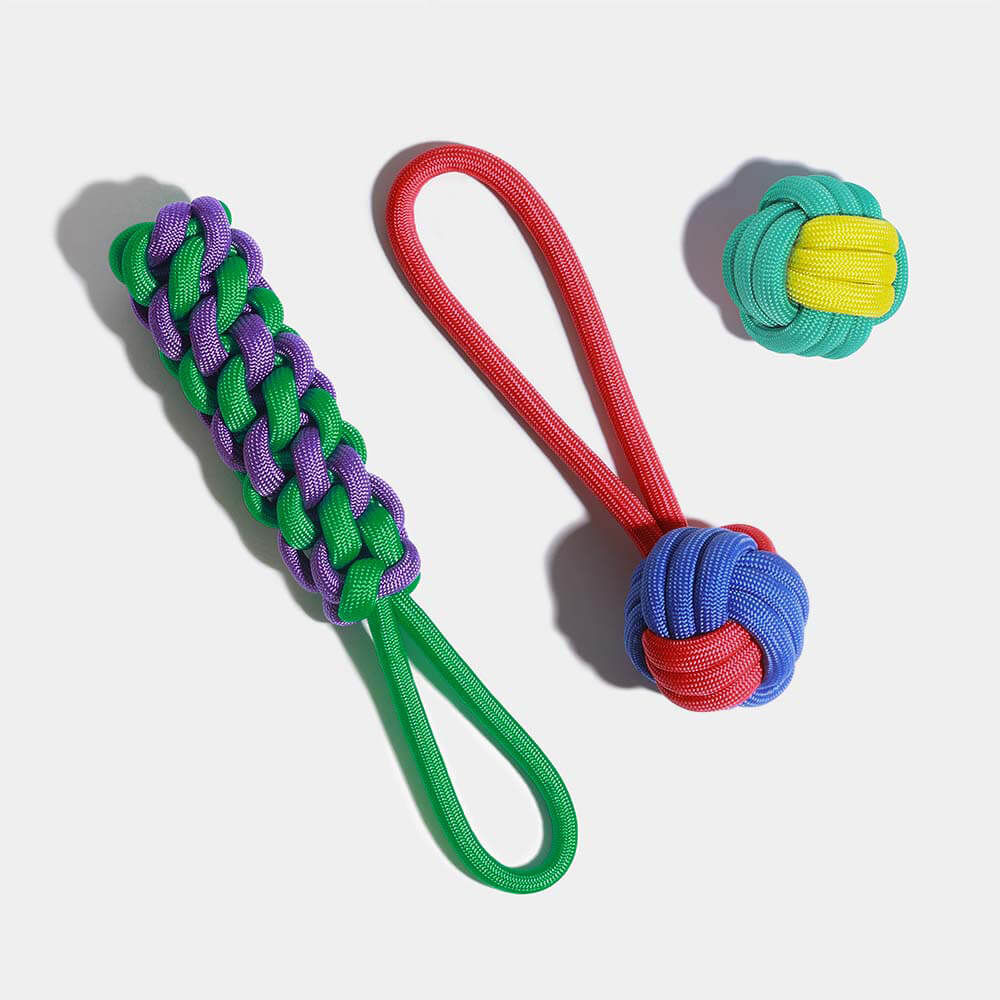 Interactive pet chew rope toy set, suitable for all dog breeds, durable for extended play sessions