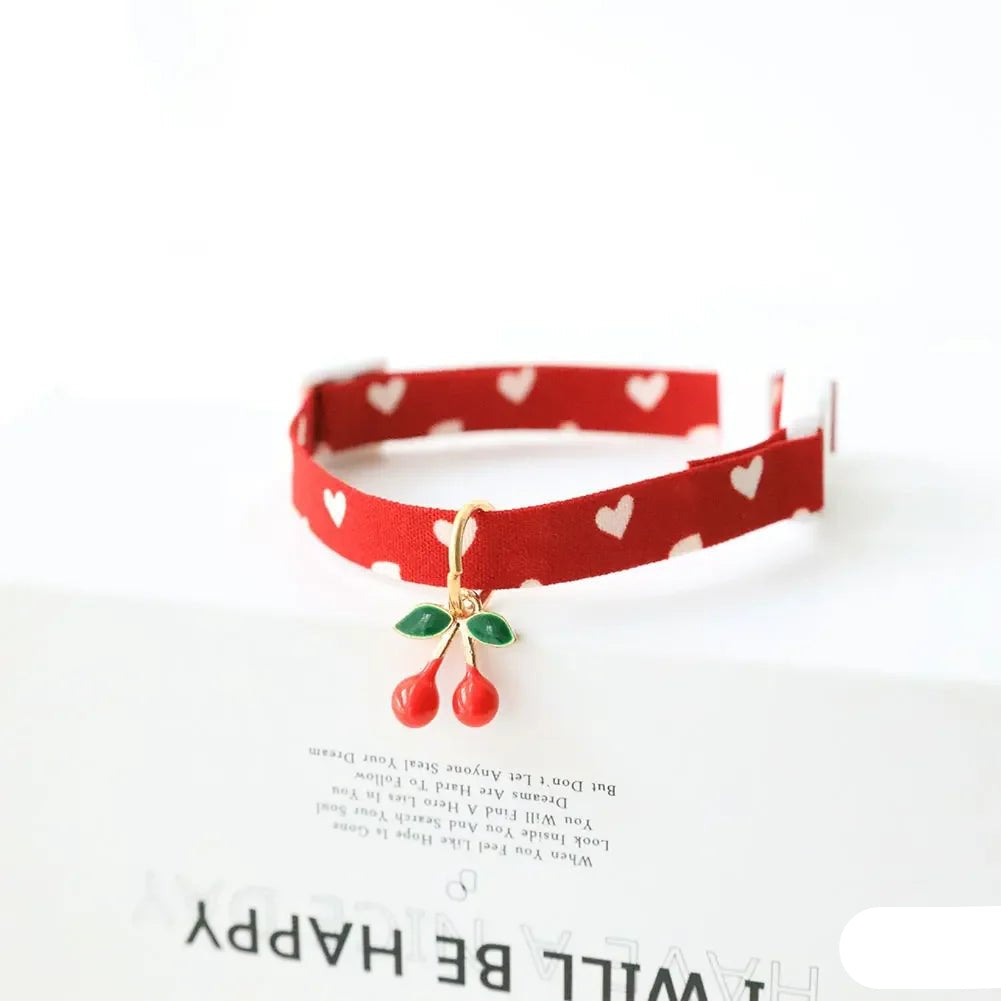 Striped pet collar, adjustable, blue and white, durable cotton polyester for everyday pet accessory.