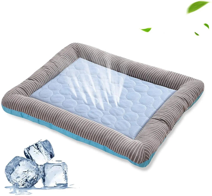 Unisex pet cooling mat for dogs and cats, blue gel mat for summer pet comfort