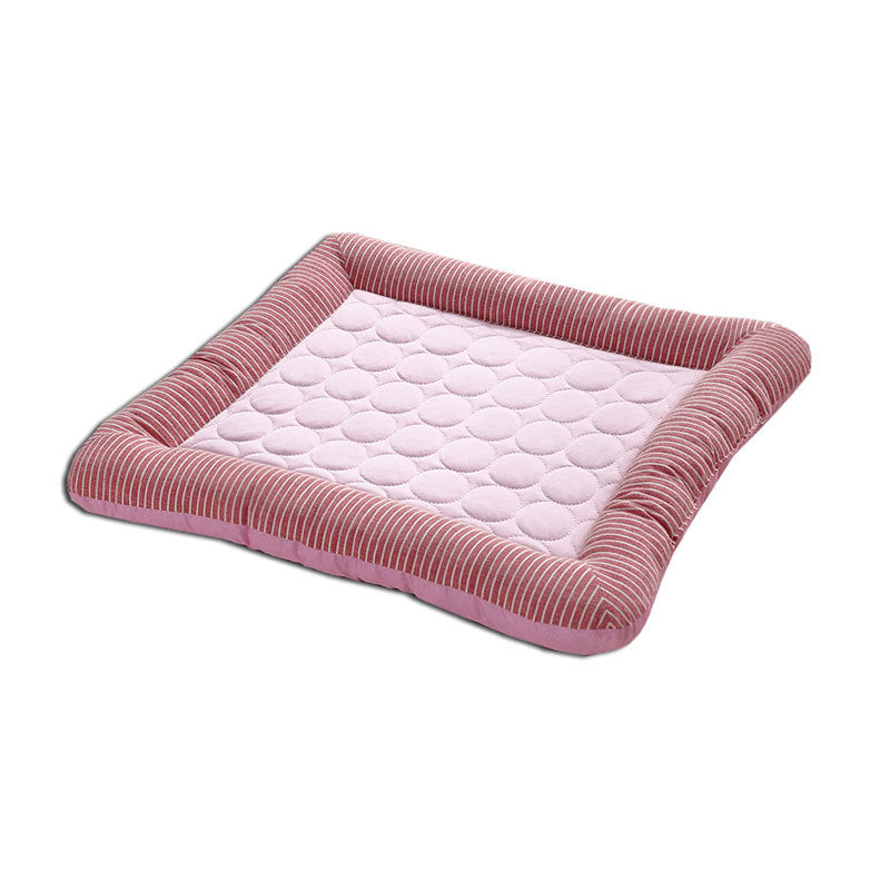 Pet cooling mat showcasing its gel interior, providing comfort for dogs and cats in summer