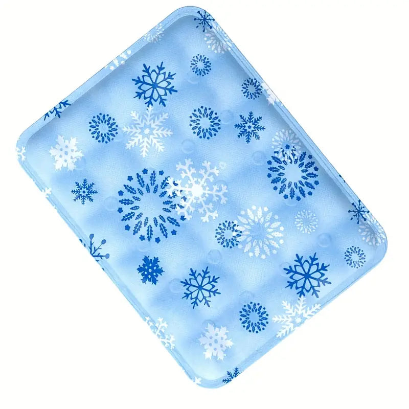 Pet accessory: square dog and cat cooling mat with internal ice gel for summer comfort.