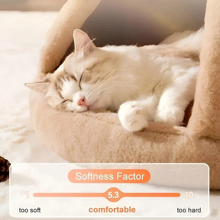 Pet accessories: cozy cave dog bed with plush interior, a comfortable sleep retreat for pets.
