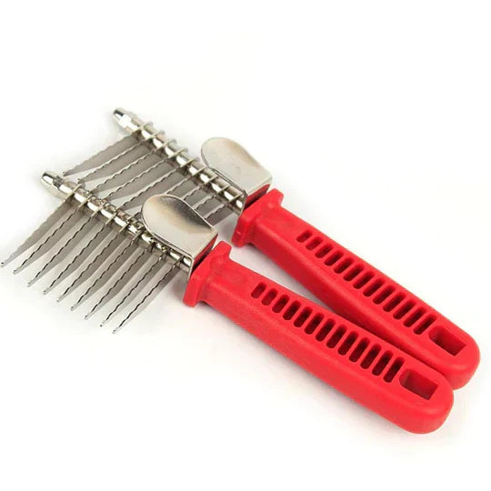 Unisex pet dematting grooming comb with ergonomic handle for dogs and cats fur care