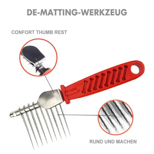 Unisex dematting tool for pet care, effectively detangling dog and cat fur
