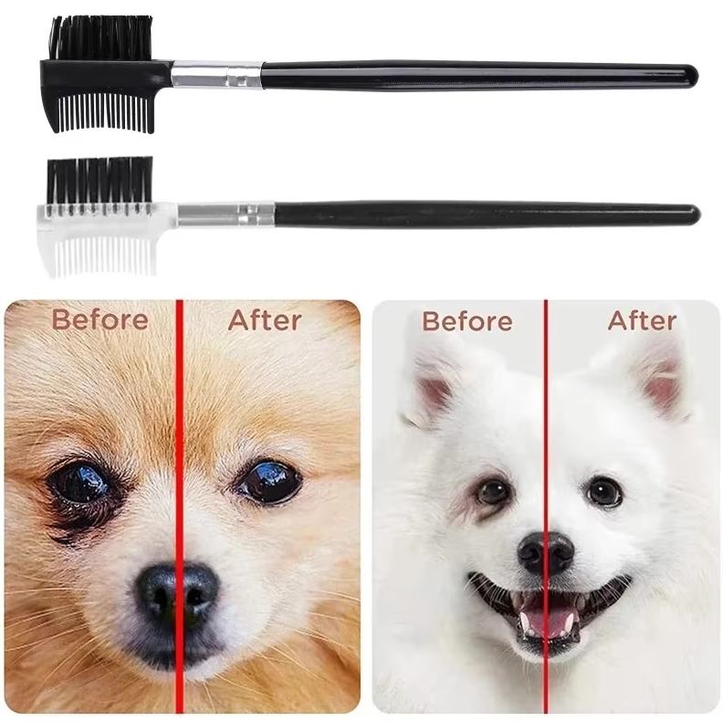 Unisex pet double-sided eye tear stain comb for dogs and cats, effective grooming tool