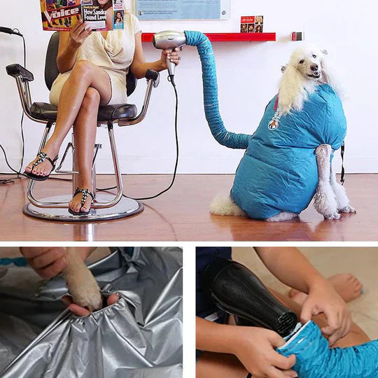 Unisex pet drying coat with warm air, quick dry for dogs after bath