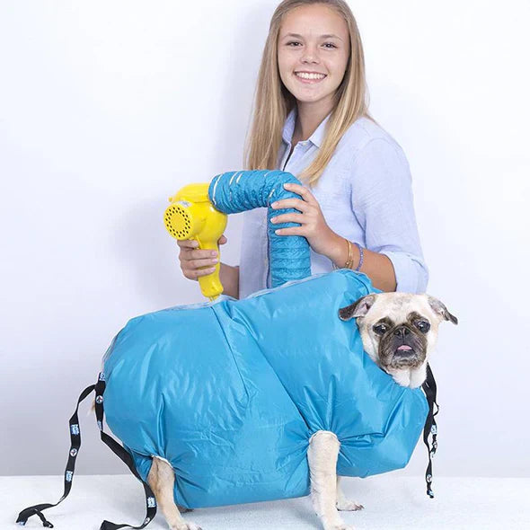 Comfortable dog drying coat with warm air function, grooming accessory
