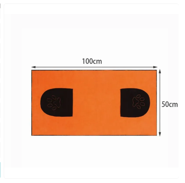 Grooming pet accessory: unisex absorbent towel with paw print for efficient drying.