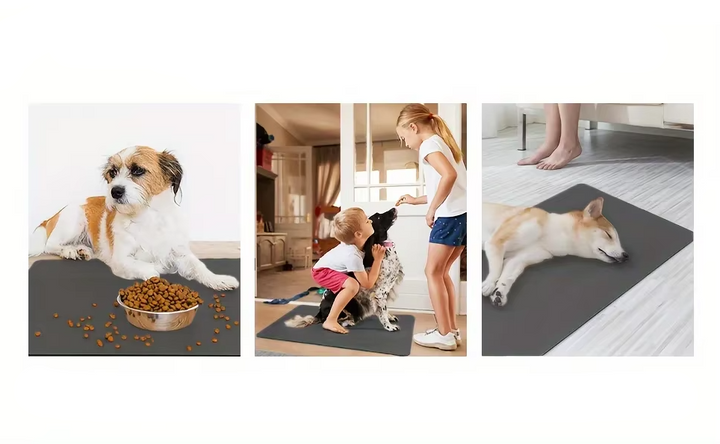 Stylish unisex pet feeding mat, non-slip and waterproof silicone, essential pet accessory