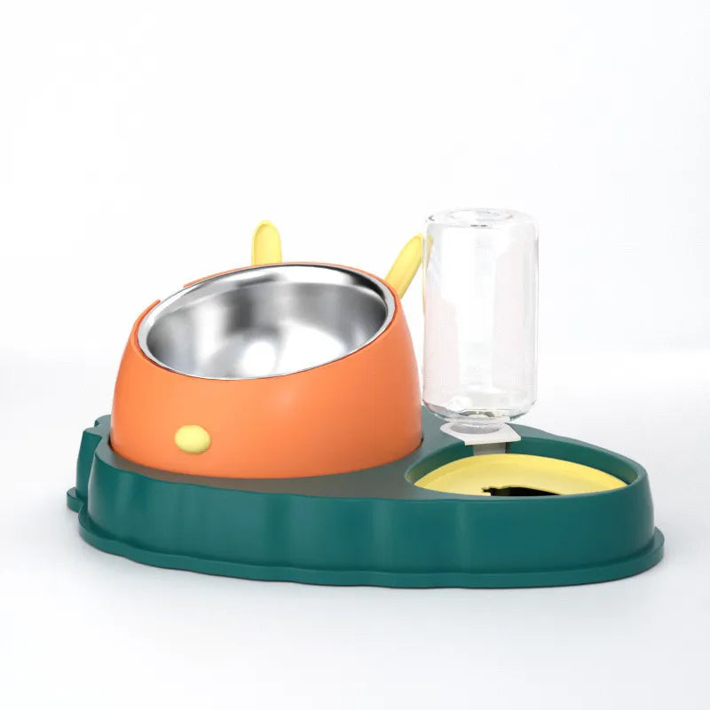 Modern pet feeder with auto water dispenser, suitable for all pets, simple and easy to clean