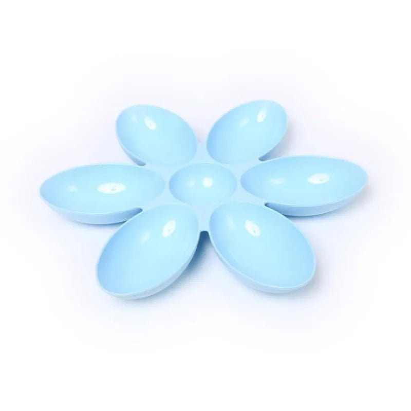 Unisex slow feeder pet bowl in a unique flower shape, 6 designated areas for food, durable pet supplies