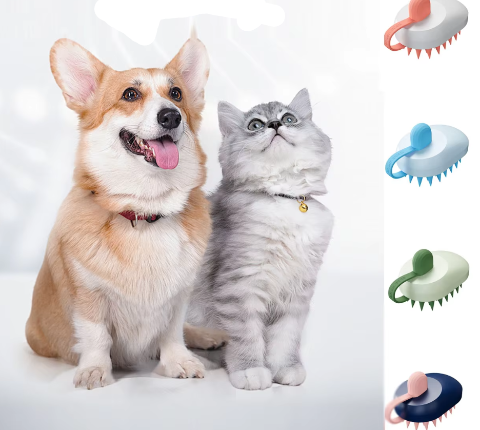 Soft bristle pet grooming brush for sensitive skin dogs & cats, comfortable pet care