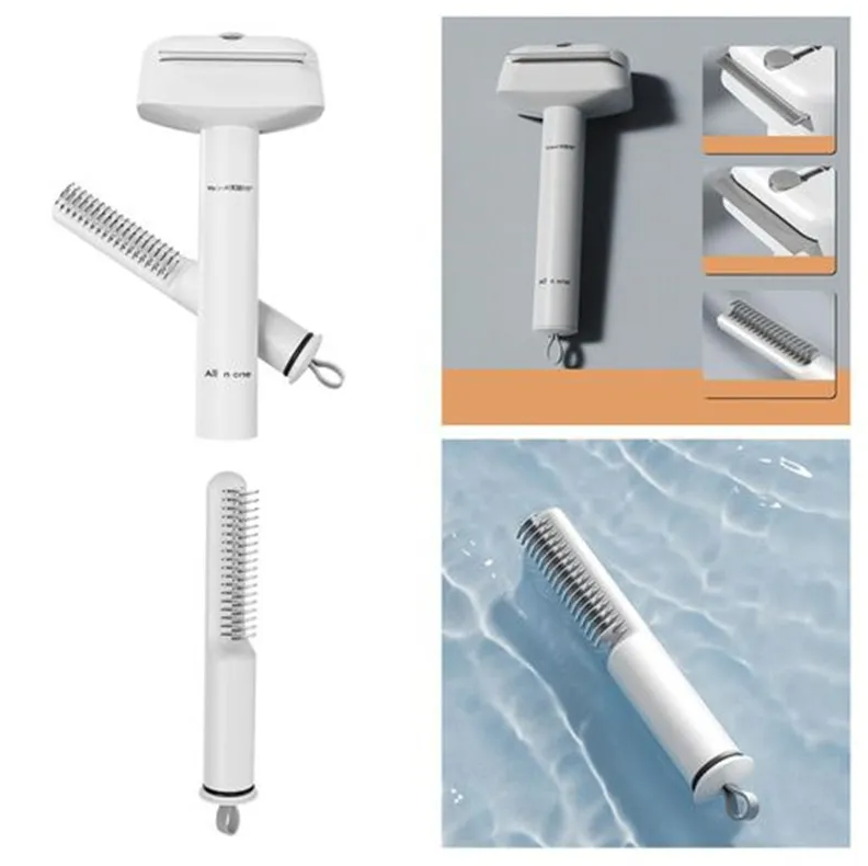 Efficient pet hair removal with a unisex grooming brush and integrated fur trimmer
