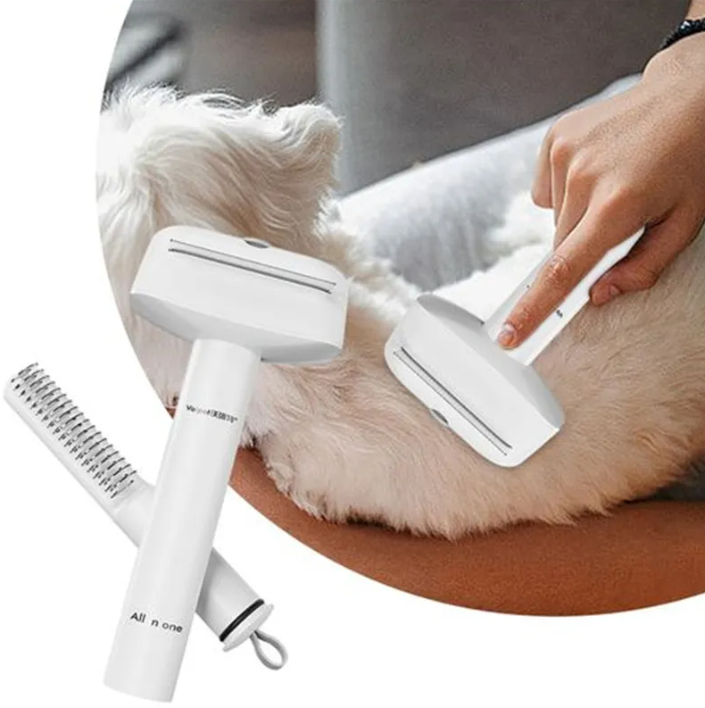 Grooming accessory: 2-in-1 pet brush and fur trimmer for effective pet shedding control