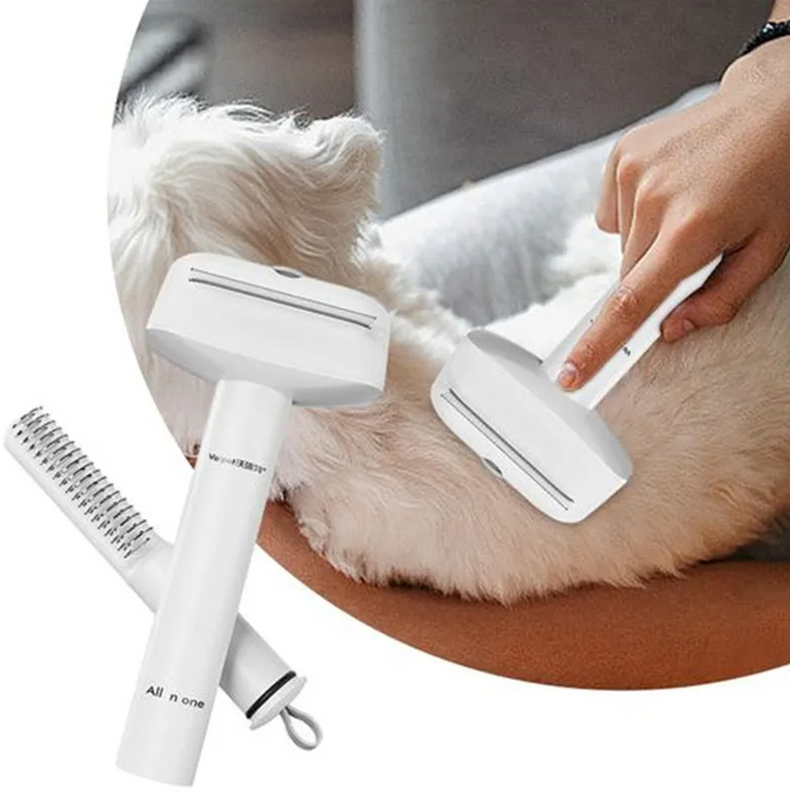 Grooming accessory: 2-in-1 pet brush and fur trimmer for effective pet shedding control