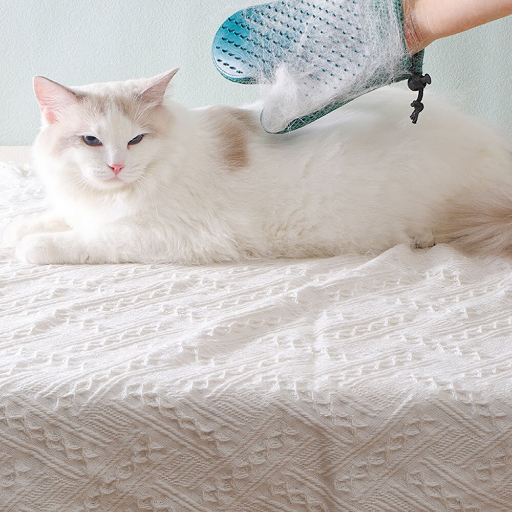 Pet deshedding glove: unisex design for comfortable and effective pet grooming.