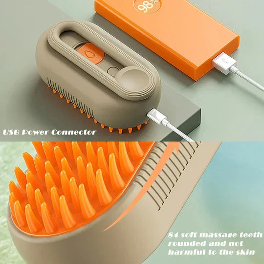 Grooming steam brush for pets, an innovative solution for fur removal and dander control