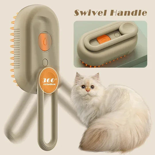 Unisex steam brush for pets, essential pet supplies for effective fur removal on cats & dogs