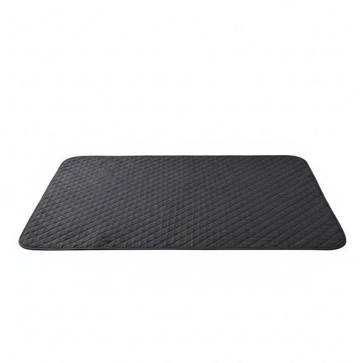 Close-up of soft microfiber pet bed protector, machine washable for easy cleaning