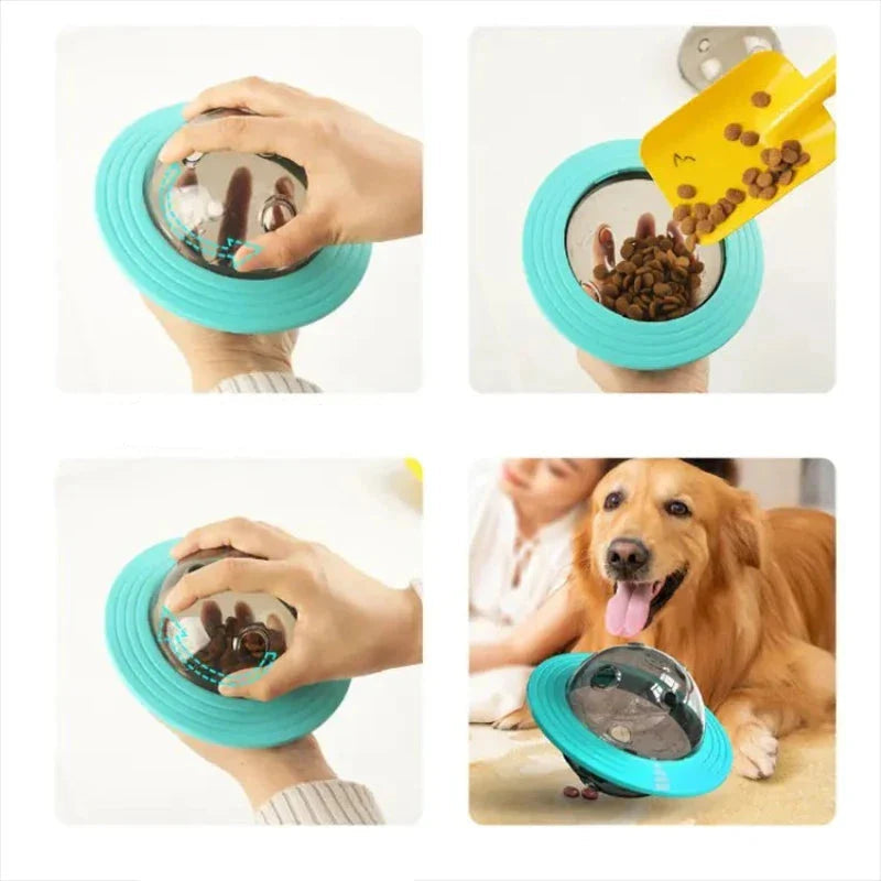 Unisex interactive dog training ball toy, durable design for pet enrichment and treat dispensing.