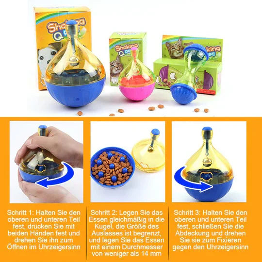 Interactive puzzle food dispenser for pets, perfect for mental stimulation, durable design