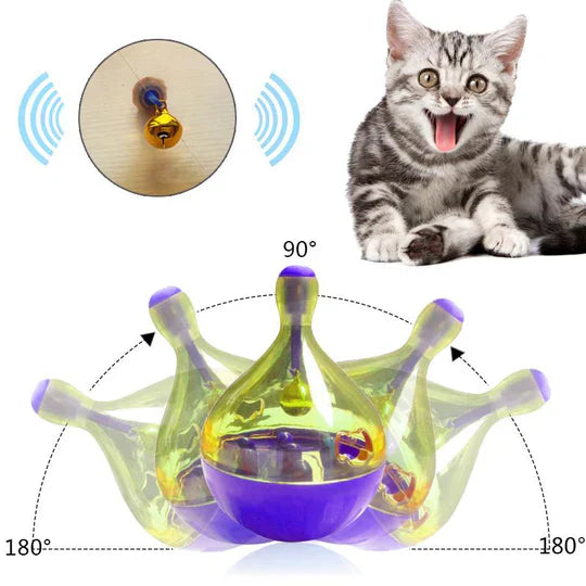 Cat puzzle food dispenser, engaging interactive play, reduces boredom, pet supplies