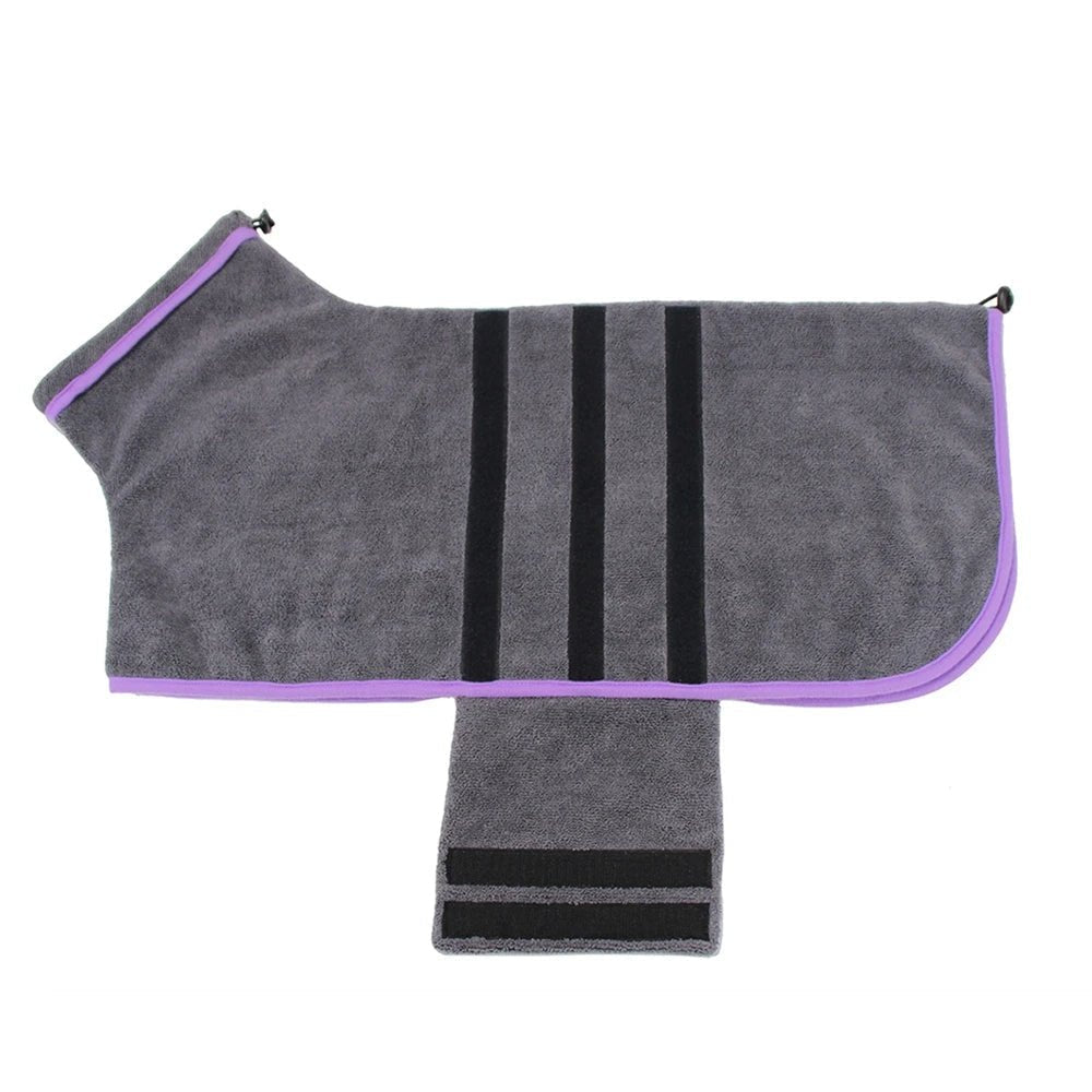 Unisex pet microfiber drying bathrobe in a vibrant red, adjustable and comfortable