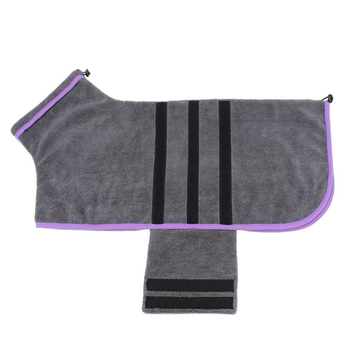 Unisex pet microfiber drying bathrobe in a vibrant red, adjustable and comfortable