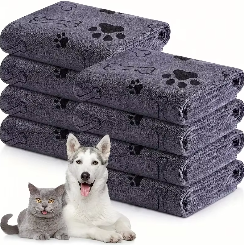 Unisex pet microfiber towel, super absorbent and quick dry for dog grooming after bath