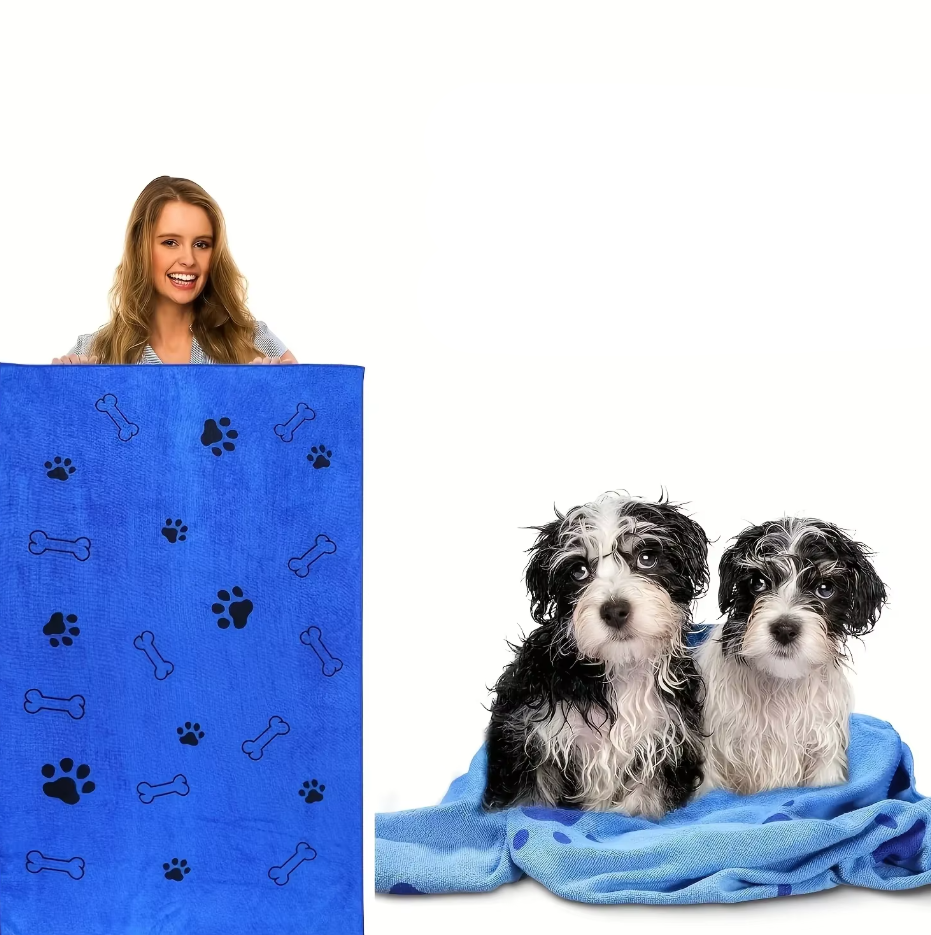 Close-up of super absorbent microfiber pet towel texture, perfect for pet care