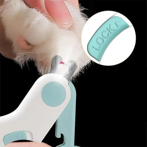 Durable pet nail clippers with LED illumination, perfect for detailed dog and cat nail trimming.
