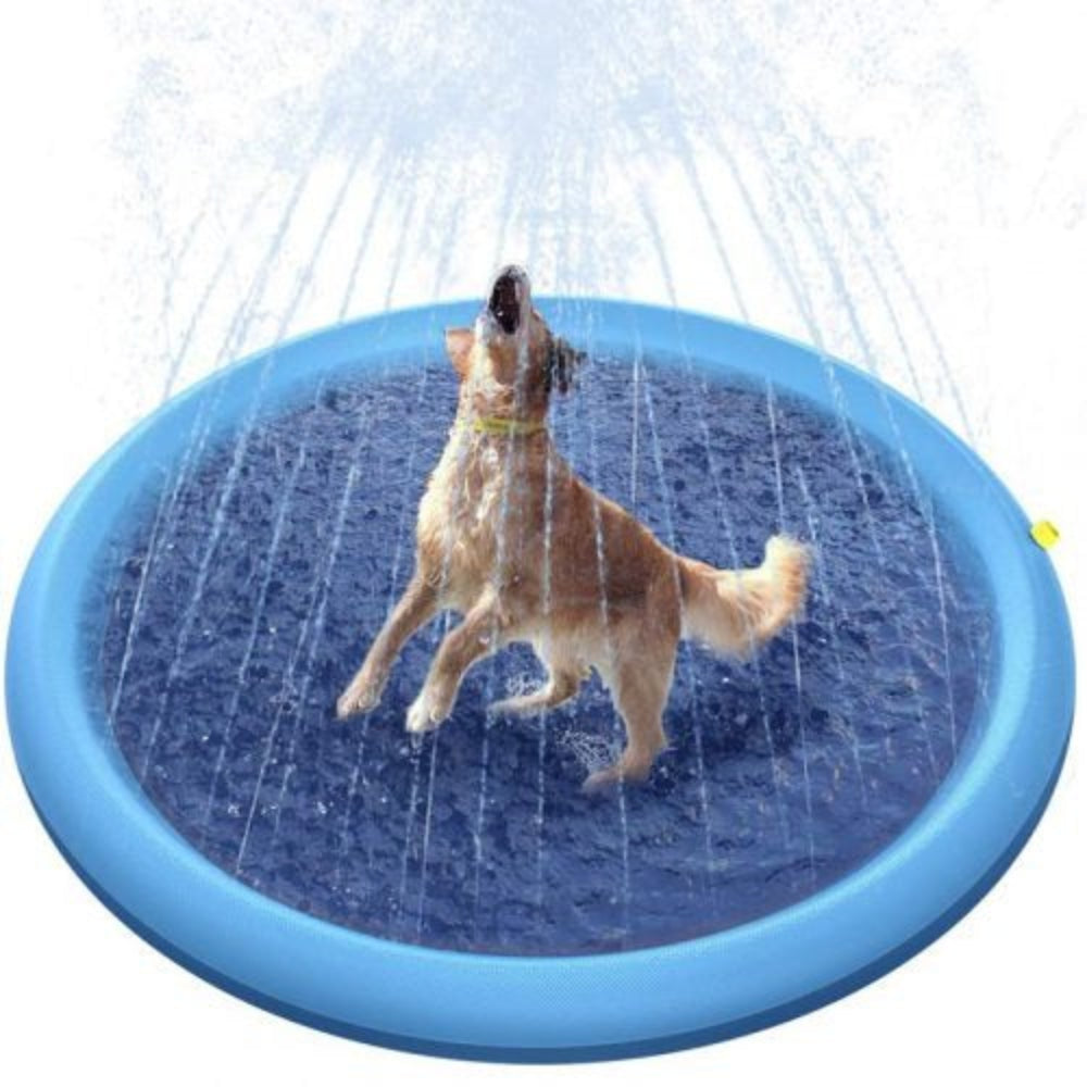 Unisex pet play sprinkler pad cooling mat for dogs in summer, outdoor water fun toy