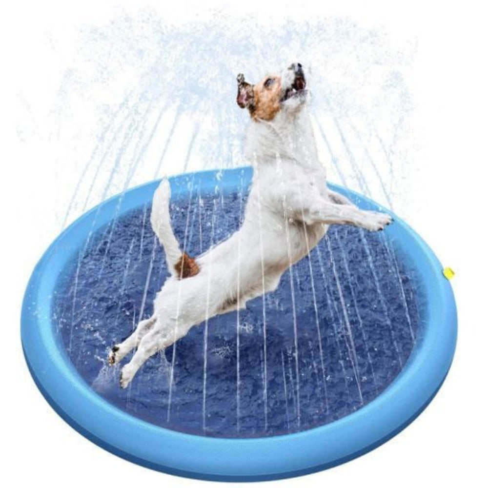 PVC pet pool dog sprinkler mat, cooling pad for pets to play with water