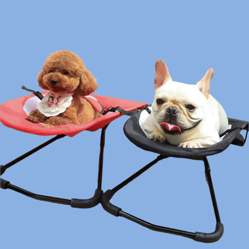Stylish pet furniture: dog and cat rocking lounger with grey fabric, non-slip base for furry friends