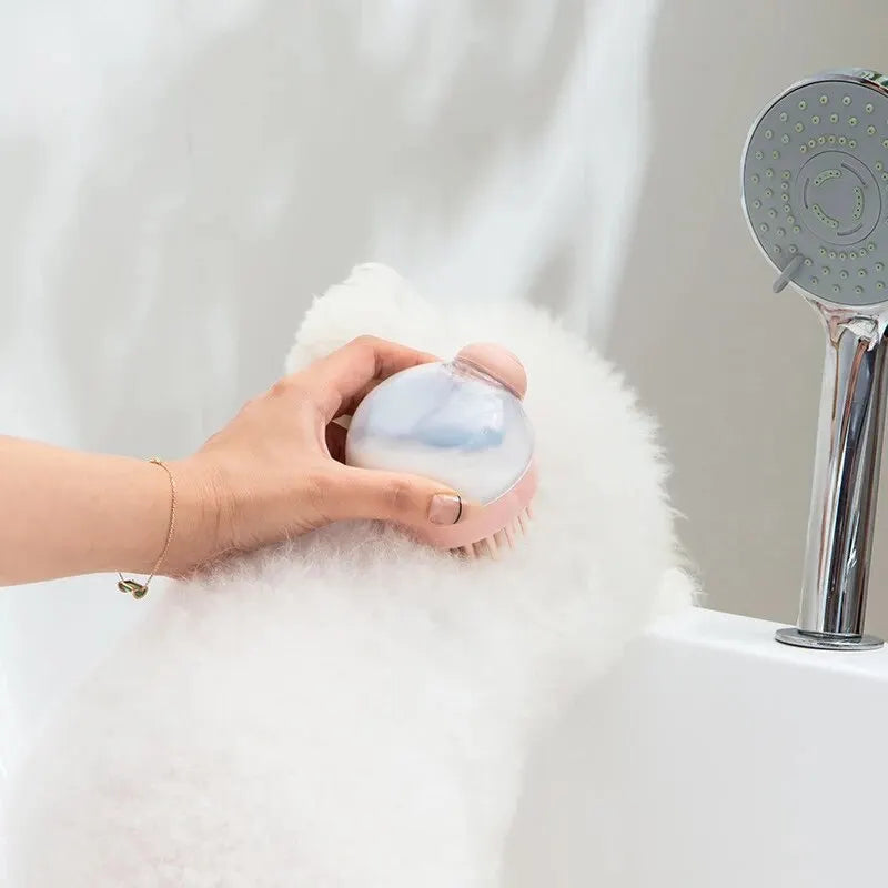 Pet shampoo dispenser bath brush, unisex, made of silicone, perfect for dog and cat grooming
