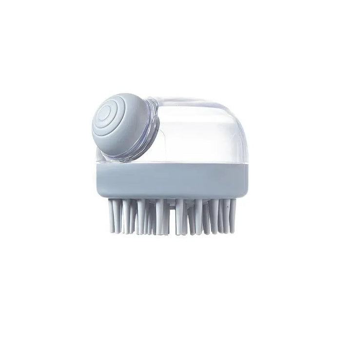 Unisex pet bath brush with flexible silicone bristles, ideal for massaging and cleaning dogs and cats