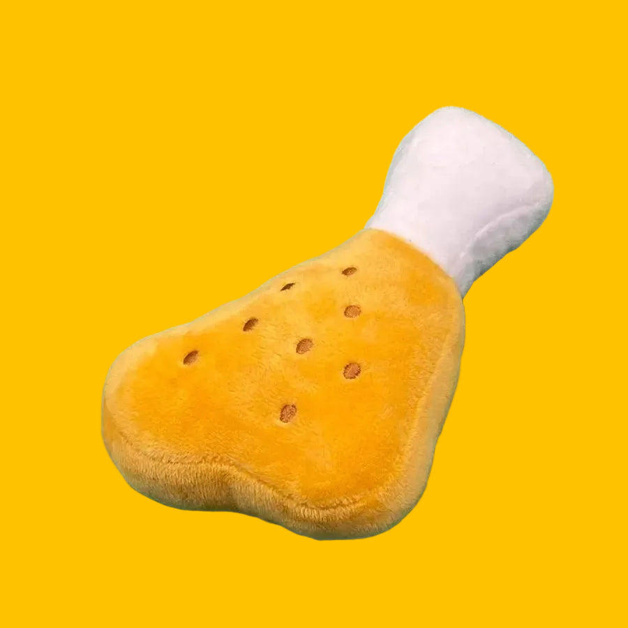 Soft donut squeaky plush pet toy, engaging fast food dog toy suitable for chewing