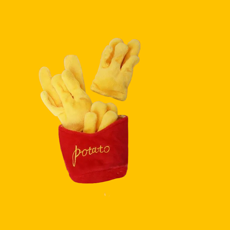 Unique taco squeaky plush pet toy, interactive fast food dog chew toy for indoors