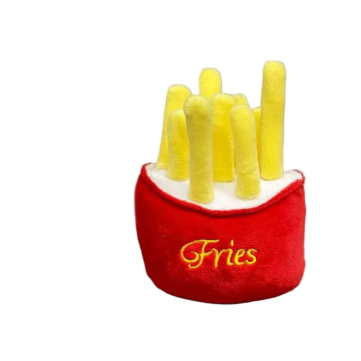 Plush pet squeaky popcorn bucket toy, interactive fast food dog toy durable for chewing