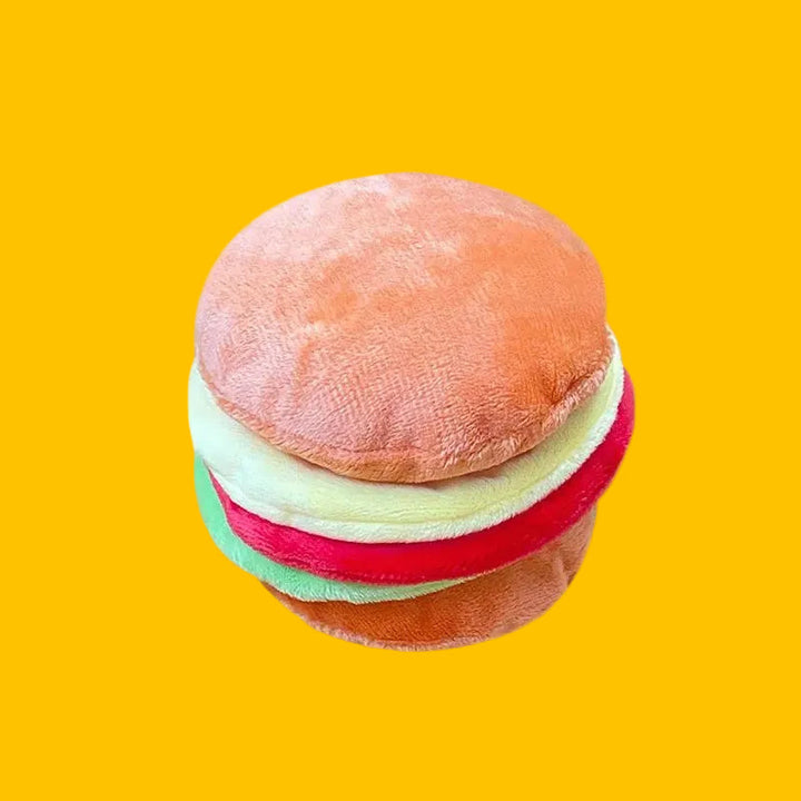 Set of fast food squeaky plush toys for dogs, interactive pet chew toys for all breeds
