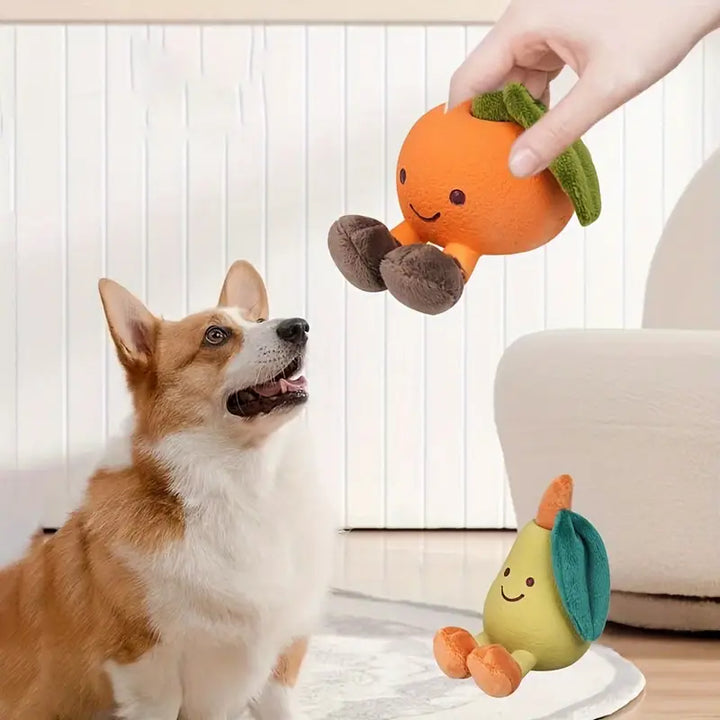 Unisex pet squeaky pineapple chew toy for dogs, puppies, and pet enrichment; durable dog toy