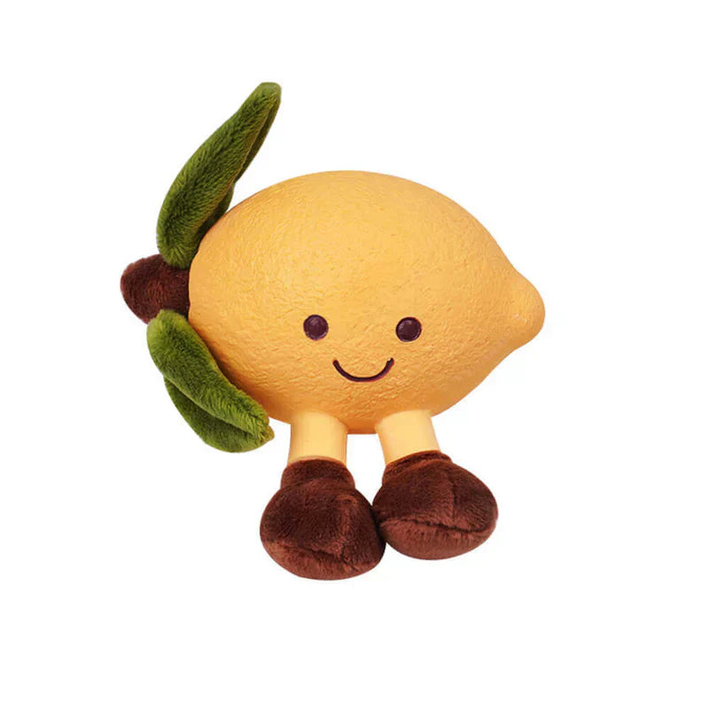Unisex squeaky lemon chew toy for dogs, durable pet enrichment and interactive puppy toy