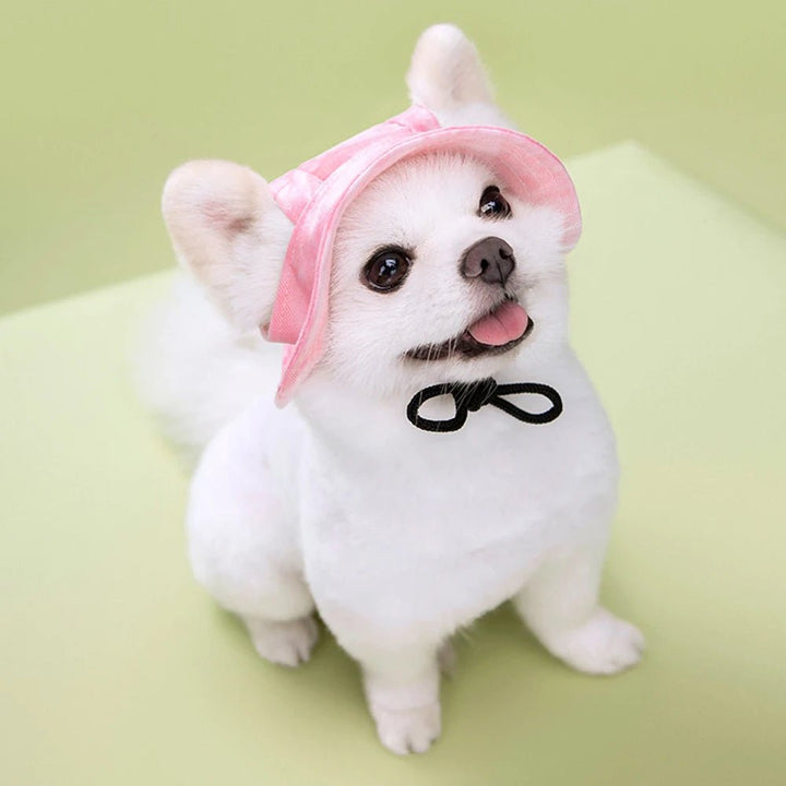 Adjustable pet hat for sun, lightweight and breathable for cats and small dogs
