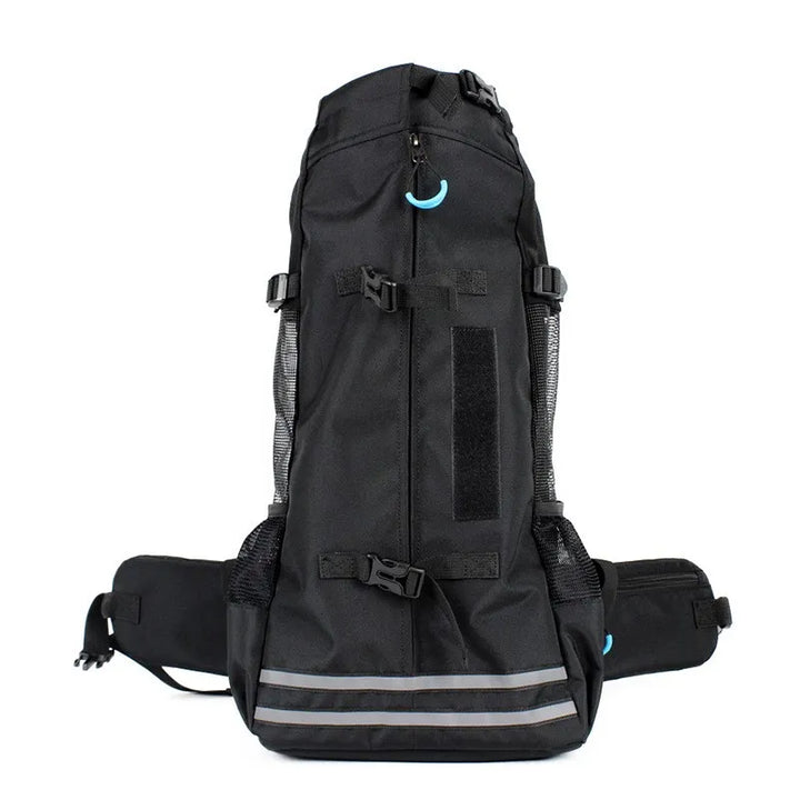 Pet travel backpack for car, featuring multiple pockets for pet essentials, a perfect dog/cat carrier