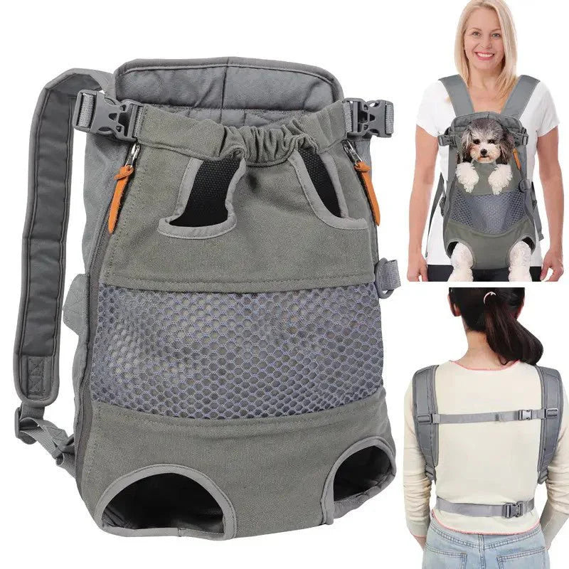 Unisex pet travel carrier backpack for dogs & cats, hands-free travel gear
