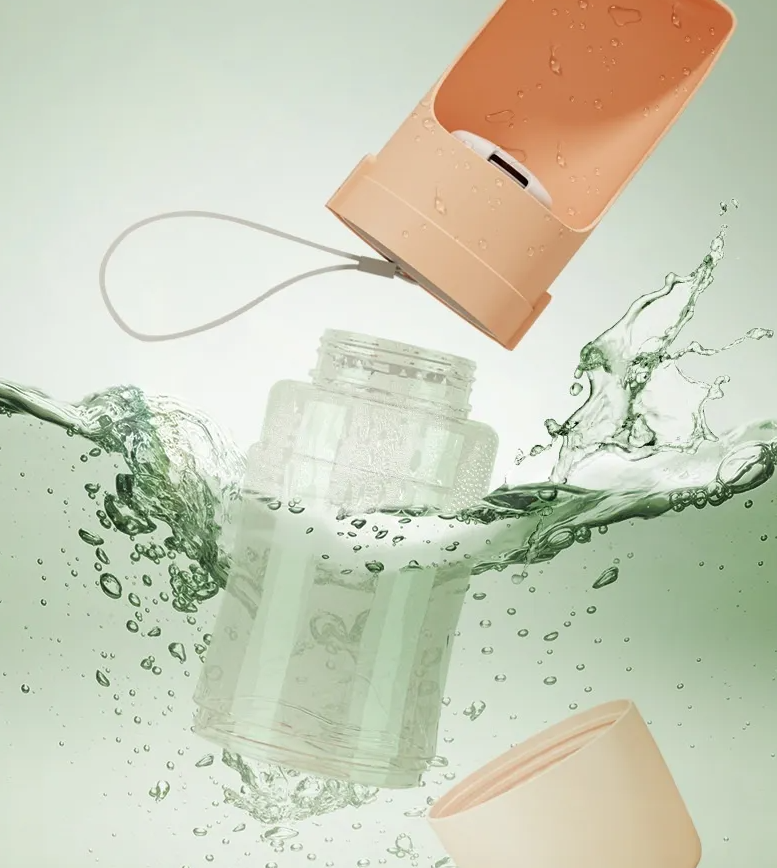 Compact pet travel water and food dispenser for outdoor adventures with pets