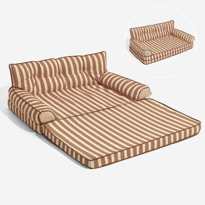 New4 noko pets striped dog bed, water-repellent pet sofa, offering comfy joint support.