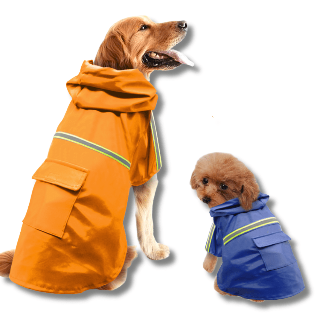 Detail of the durable, easy-clean fabric of the unisex pet waterproof raincoat