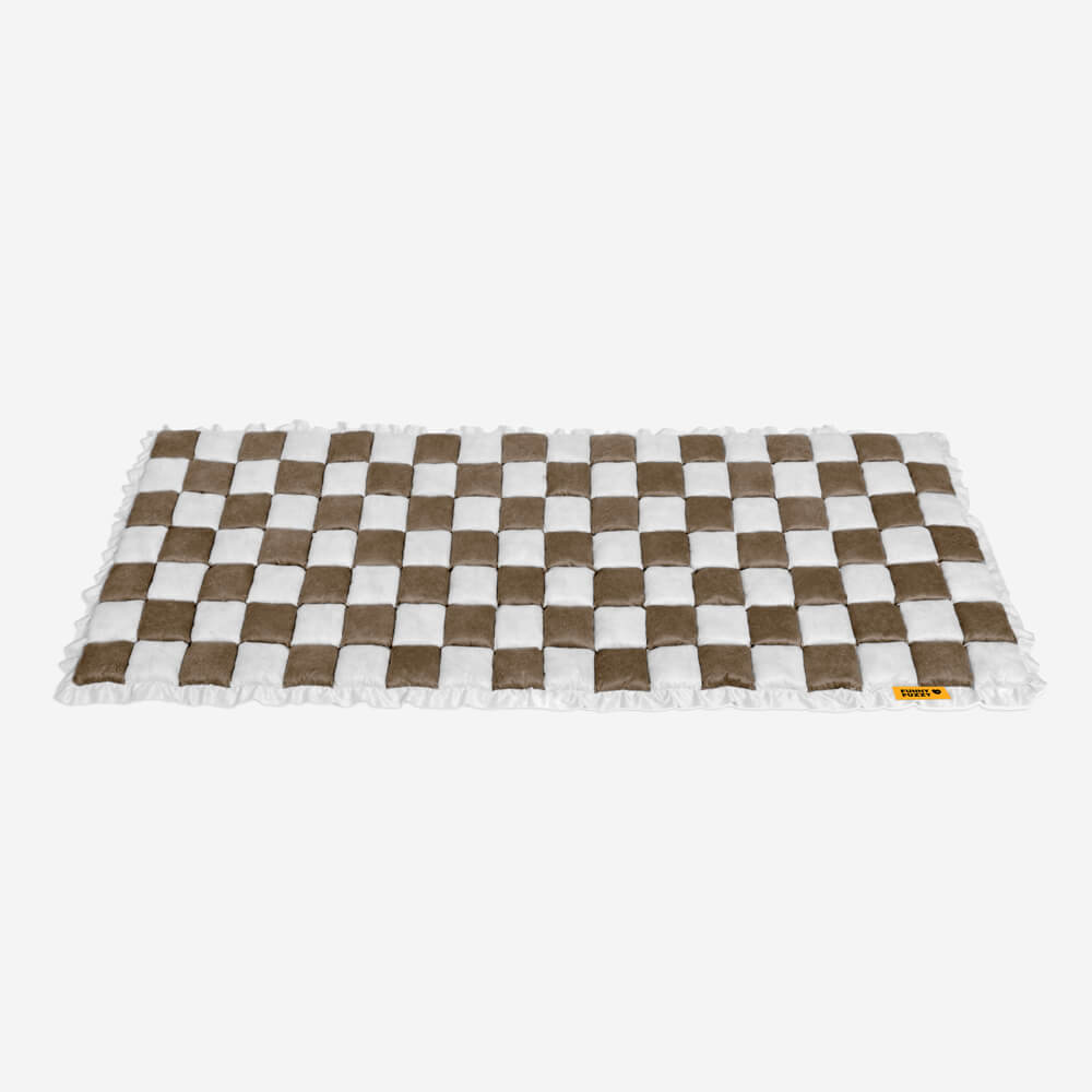 Unisex plaid couch cover in a living room setting, blending with home decor